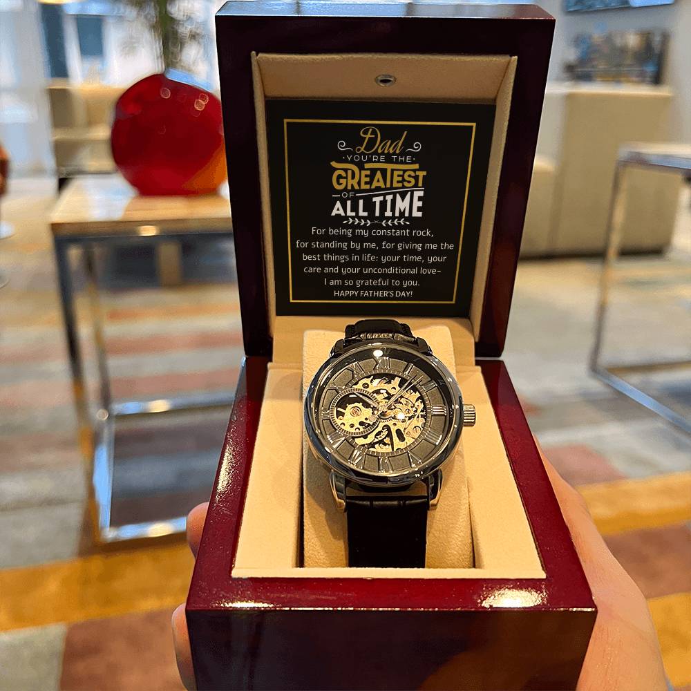 The Greatest Dad Of All Time Openwork Watch