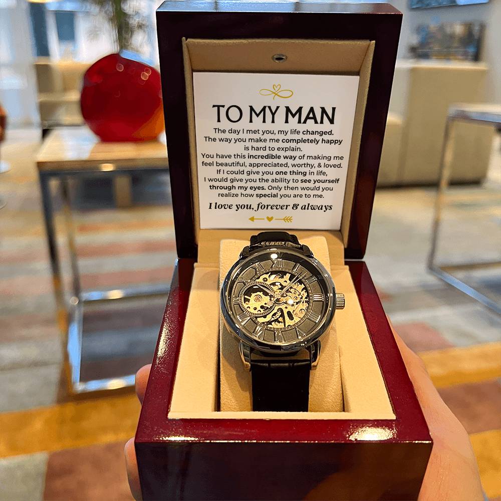 To My Man  Love You Forever  Braided Openwork Watches Gift Set - Ss578