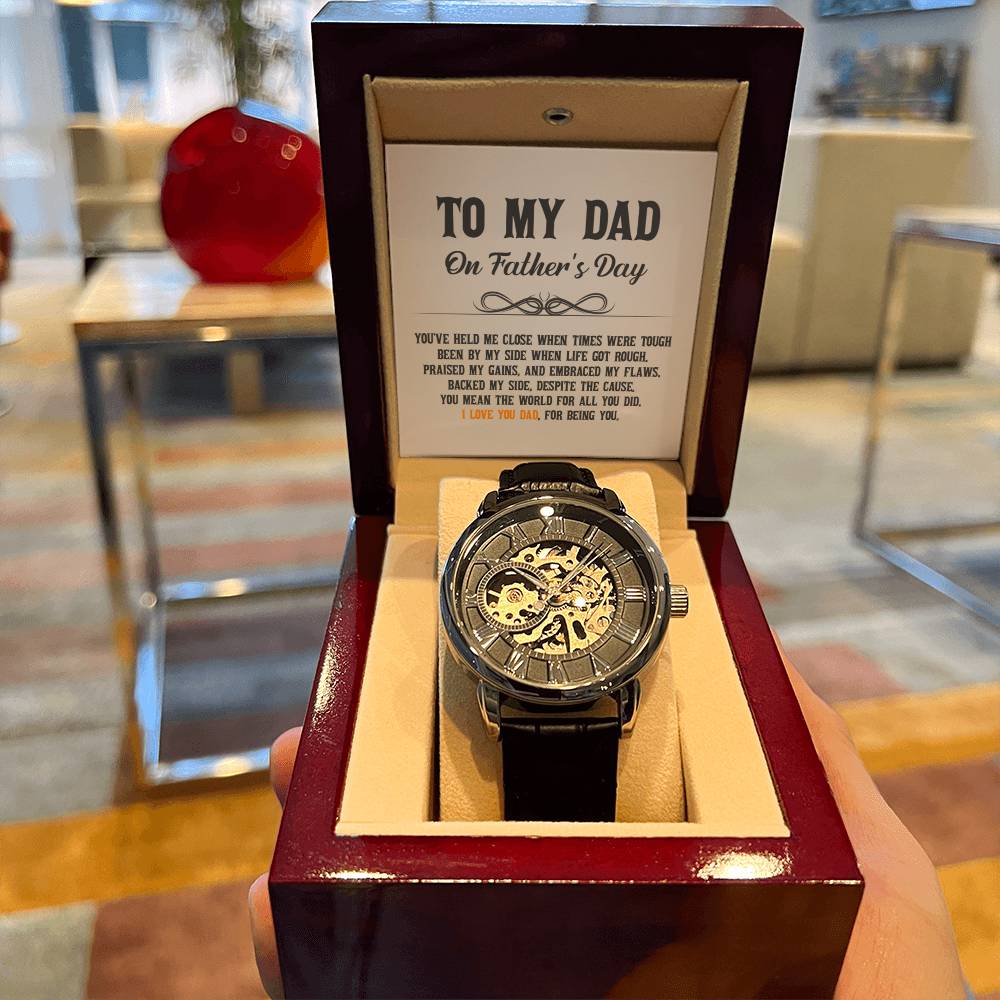 To Dad On Father's Day - Men's Openwork Watch - Gift For Stepdad