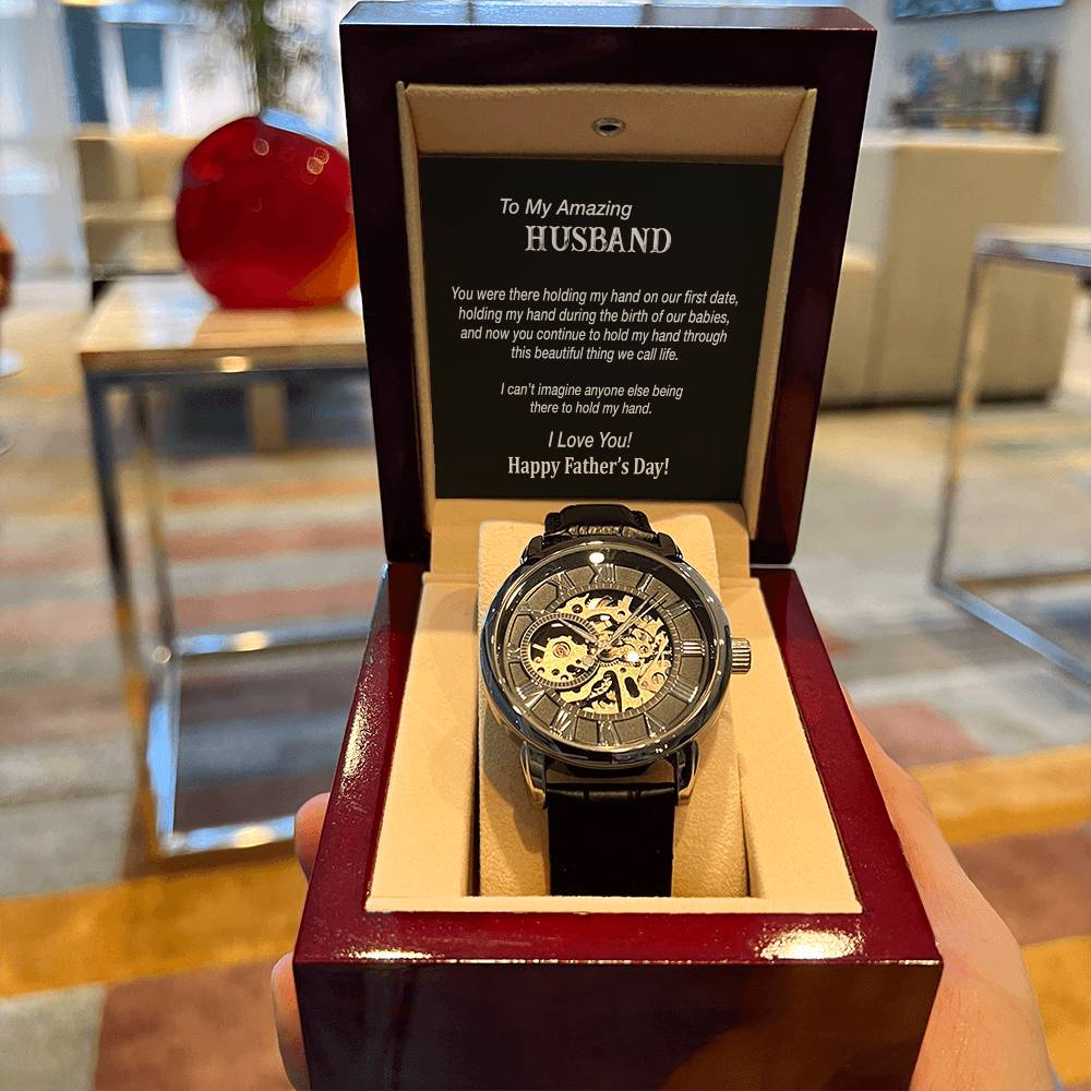 Men's Openwork Watch For Husband To My Amazing Husband Gift Watch Father's Day Gift Watch From Wife Skeleton Watch For Men