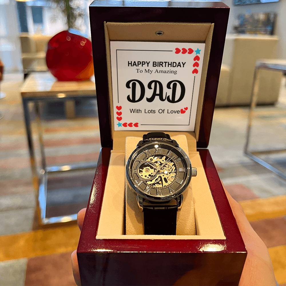Dad Birthday Gift Mens Birthday Gift Gifts For Him Father Gift Wooden Boxdaddy Giftpapa Gift Dad Gift Idea To My Dad Openwork Watch