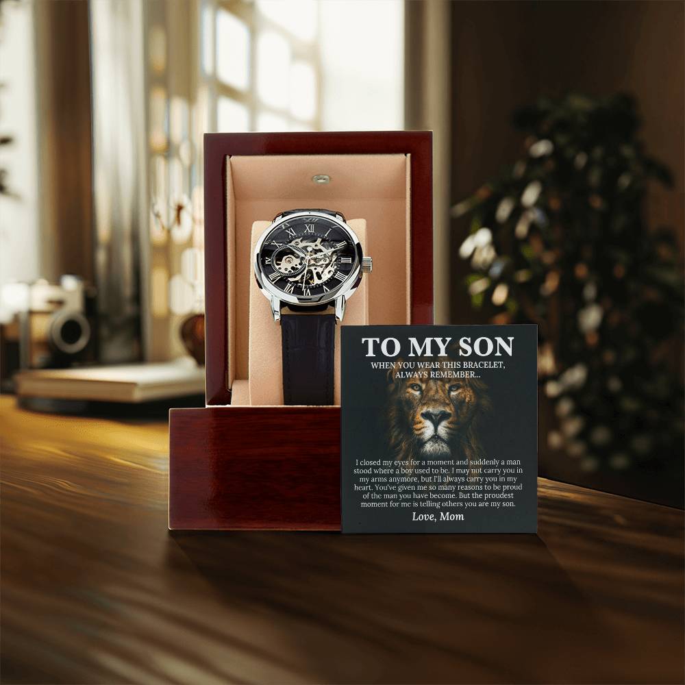 To My Son Openwork Watches, Graduation Gift From Mom, College Graduation Gift For Son From Mom,