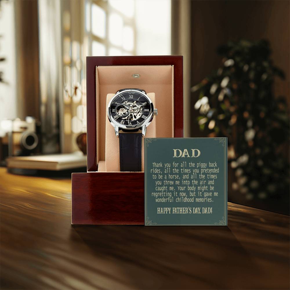 Openwork Watch Father's Day Gift From Daughter To My Dad Watch Wrist Watch With Message Card For Dad Birthday Gift For Dad From Daughter