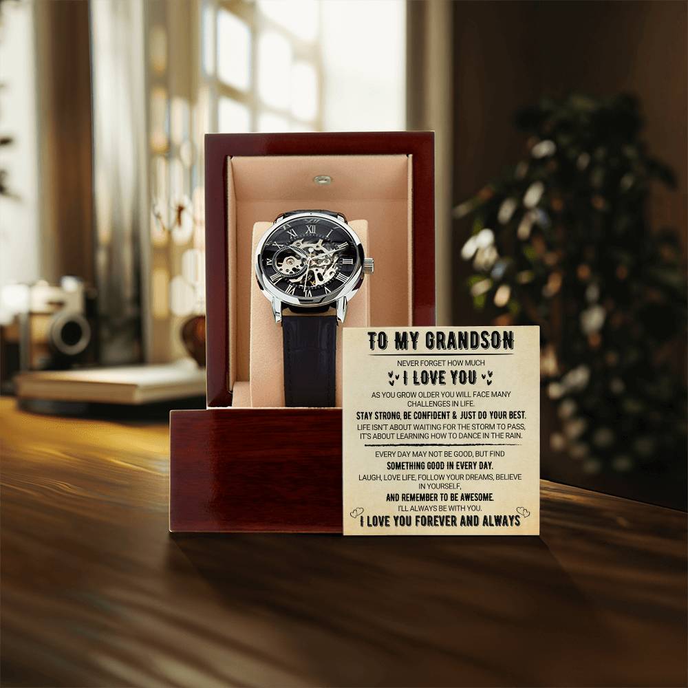 To My Grandson - Love You Forever - Openwork Watches