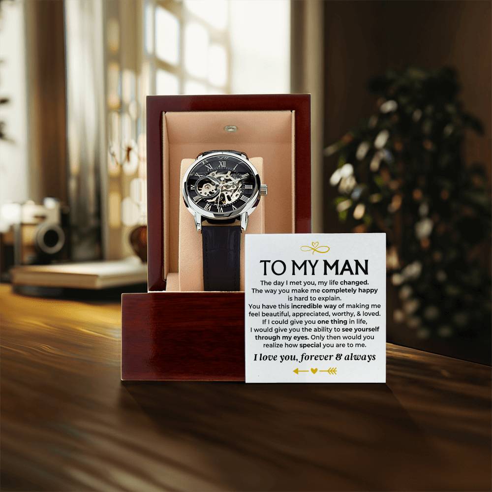 To My Man  Love You Forever  Braided Openwork Watches Gift Set - Ss578