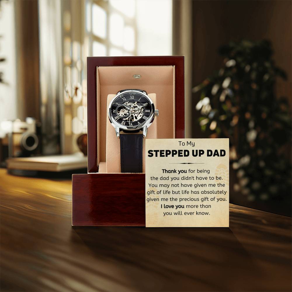 To My Stepped Up Dad - Thank You - Openwork Watch