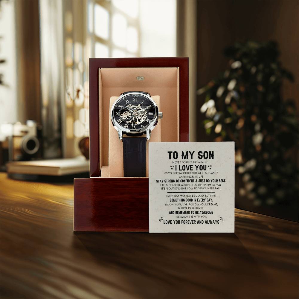 Gifts For Son From Dad And Mom - Always With You - Openwork Watches - Two Tone Box