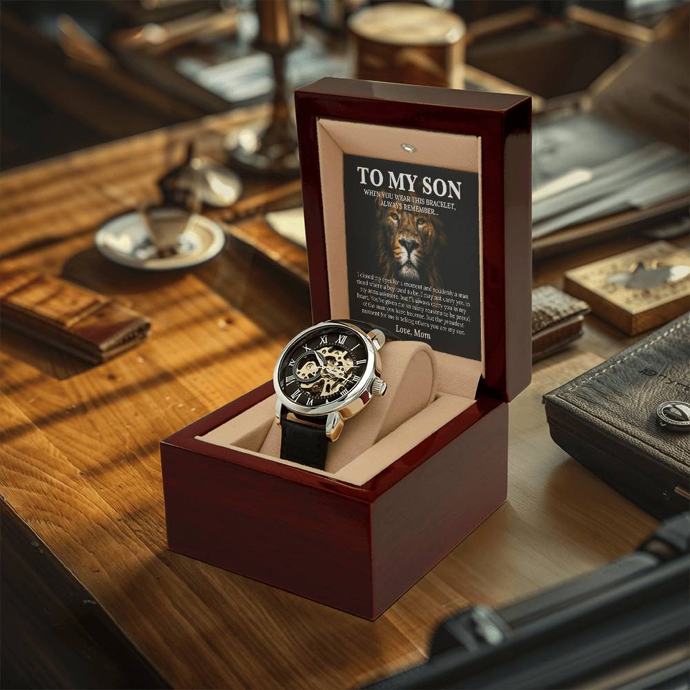 To My Son, Love Mom - Openwork Watches