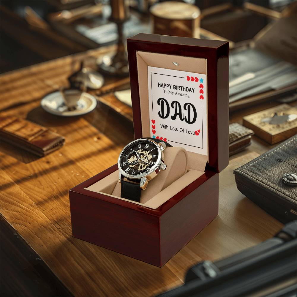 Dad Birthday Gift Mens Birthday Gift Gifts For Him Father Gift Wooden Boxdaddy Giftpapa Gift Dad Gift Idea To My Dad Openwork Watch