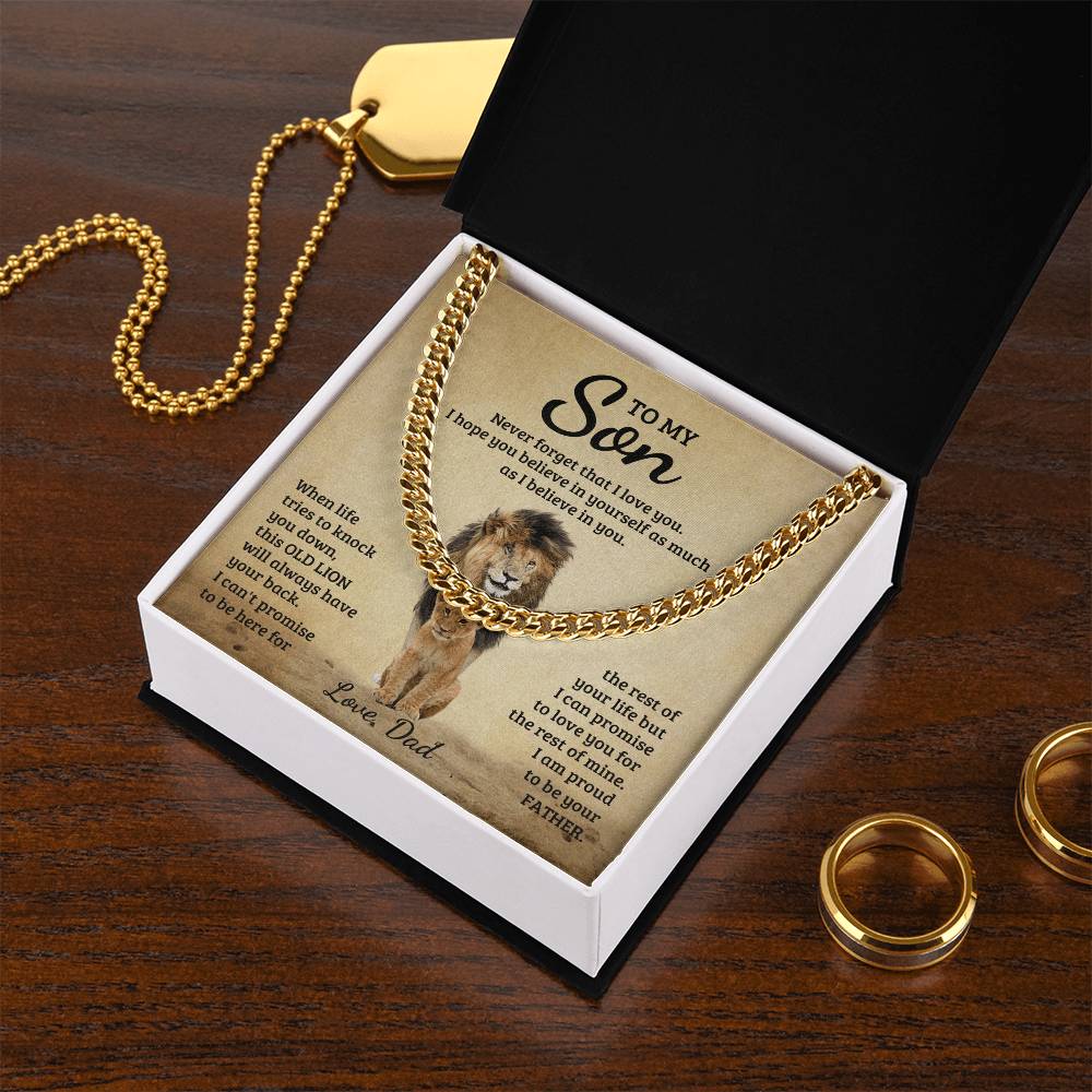 To My Son Necklace Gift For Son Gift From Dad To Son Son's Birthday Son's Graduation Gift Cuban Link Chain