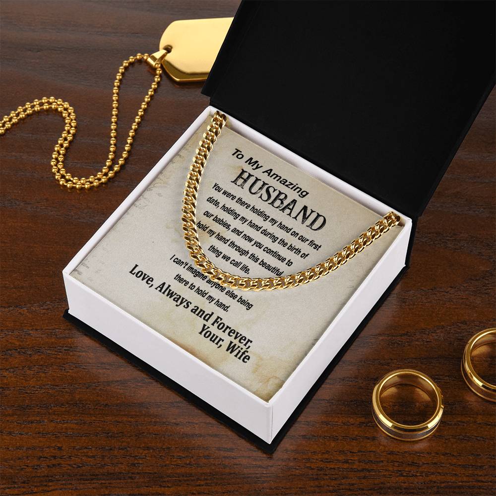 Cuban Link Chain For Husband To My Amazing Husband Necklace From Wife Father's Day Gift For Him Husband Birthday Gift