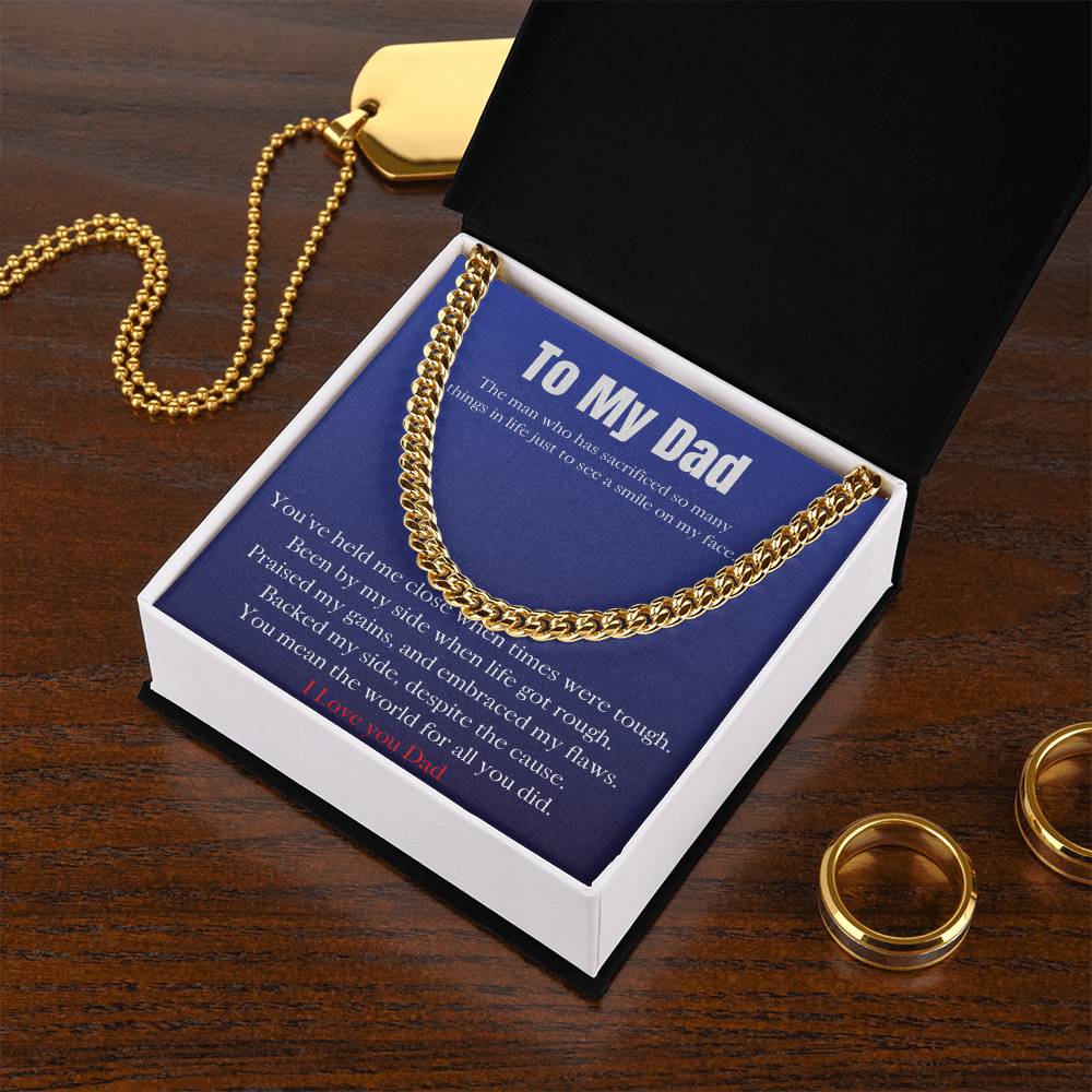 To My Dad Cuban Link Chain