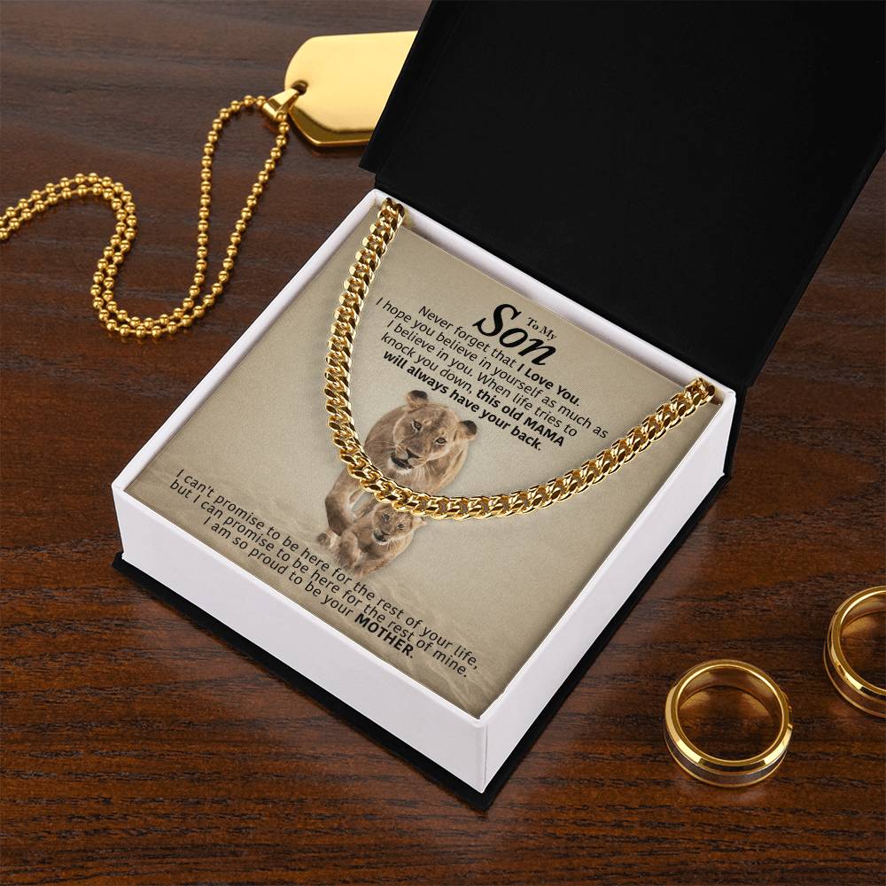My Son - Will Always Have Your Back  Cuban Link Chain Necklace
