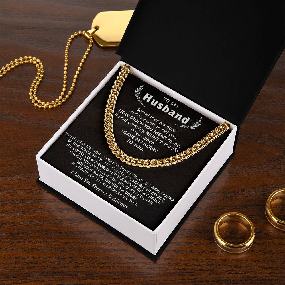 Gift For Husband - Words - Cuban Cuban Link Chain