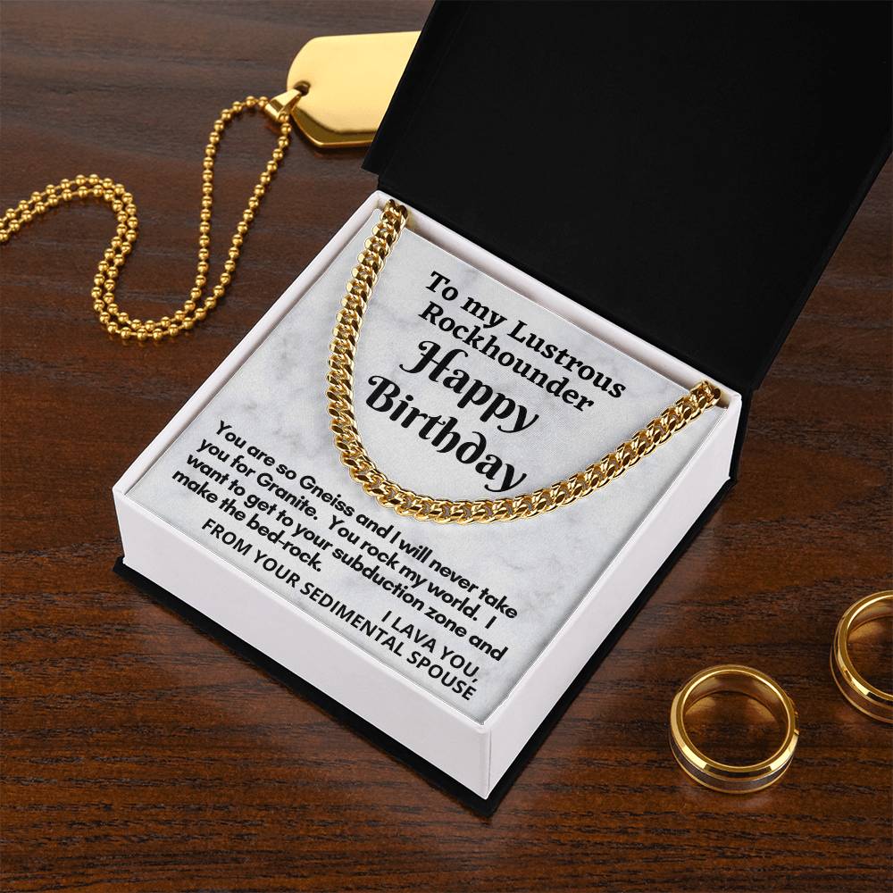 Rockhounder Husband Cuban Chain Link Necklace Gift Cuban Link Chain