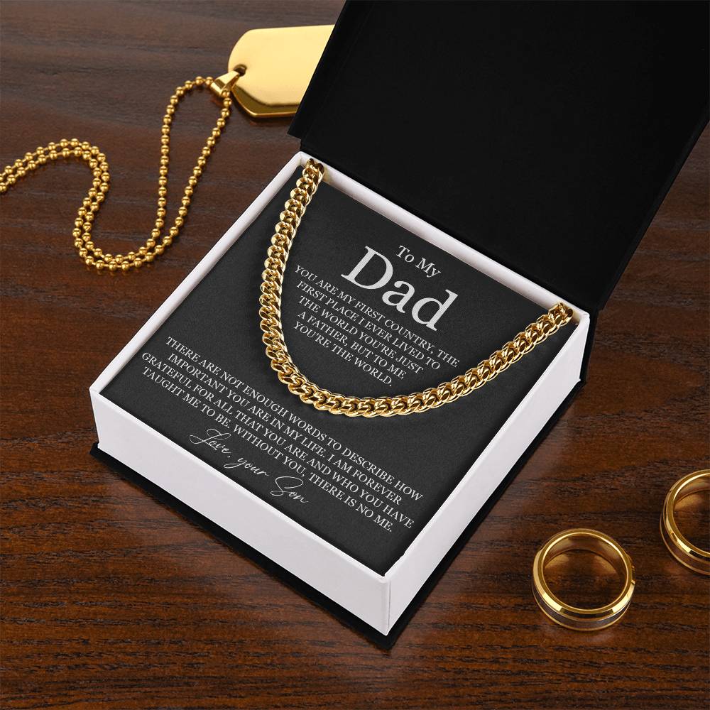 To My Dad Cuban Link Chain Necklace Dad Gift From Son Dad Birthday Father's Day Gift