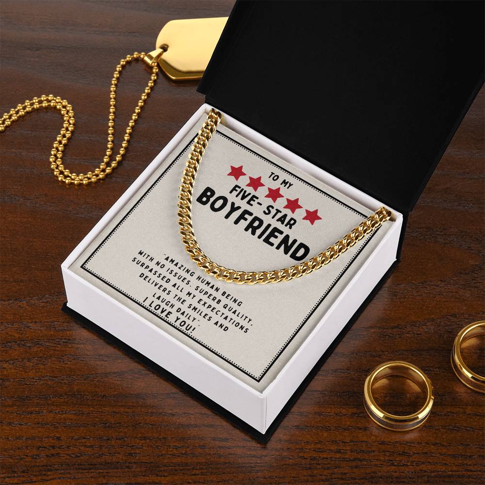 To My Five Star Boyfriend Cuban Necklace Cuban Link Chain