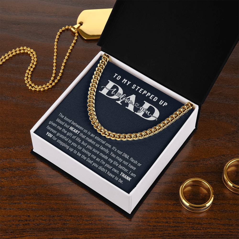 Step Dad Fathers Day Gift Cuban Link Chain Necklacebirthday Present For Bonus Dad Step Father Wedding Gift Step Dad Ch