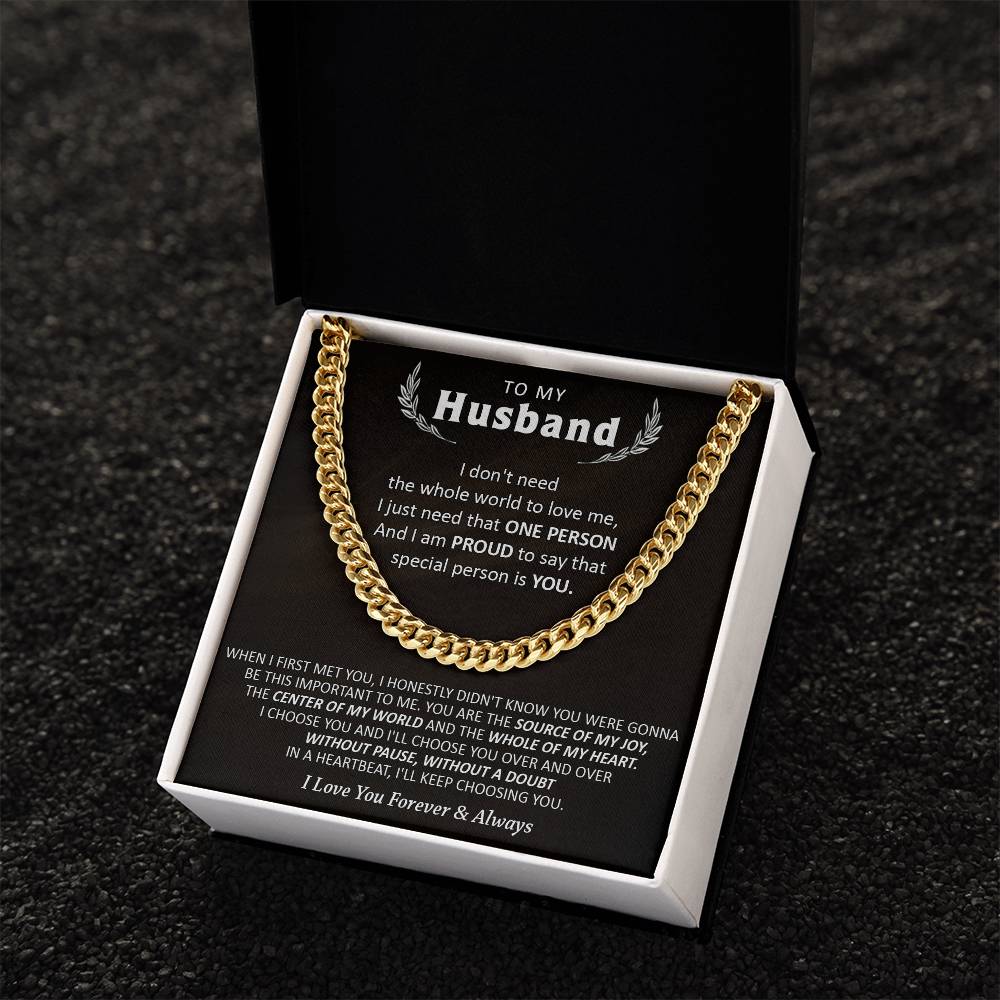 Gift For Husband - Love Me - Cuban Cuban Link Chain