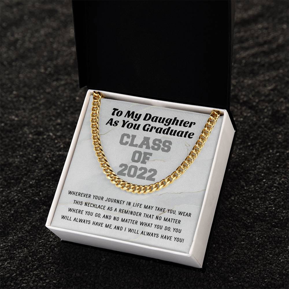 Daughter Graduation Class Of 2022 High School Graduation College Graduation Gift For Daughter Womens Gold Cuban Link C Cuban Link Chain