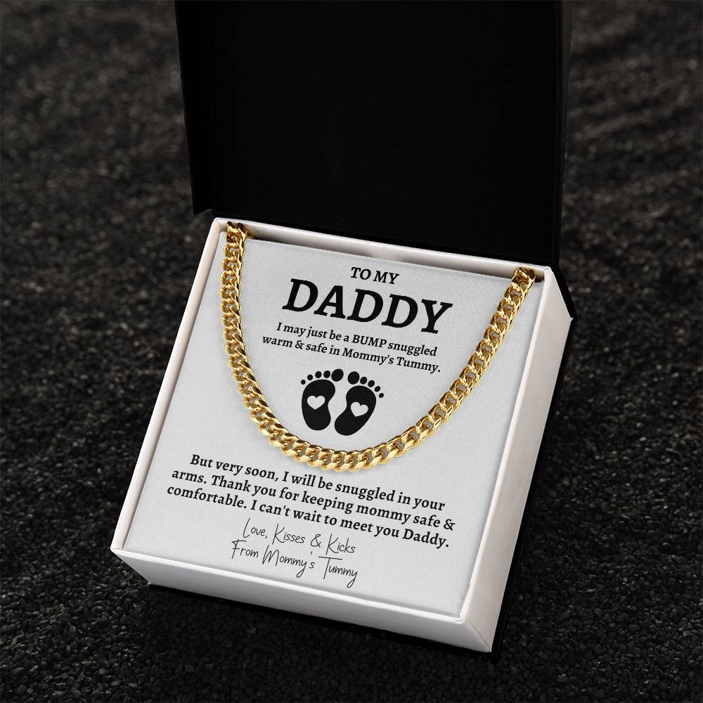 New Dad Father'S Day Gift First Time New Dad Gift New Daddy Gift From Bump Daddy To Be Cuban Chain Gift From Baby Cuban Link Chain