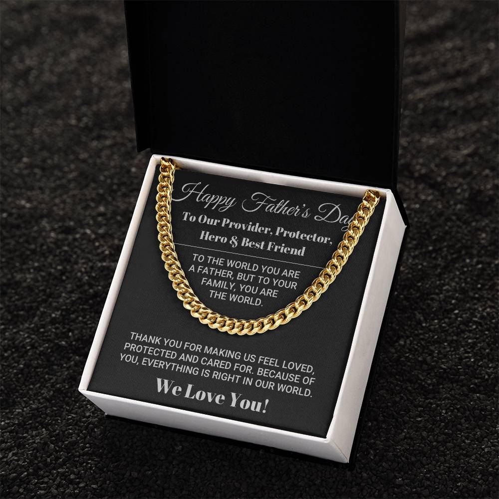 Our Dad Our World Father's Day Gift Cuban Link Chain