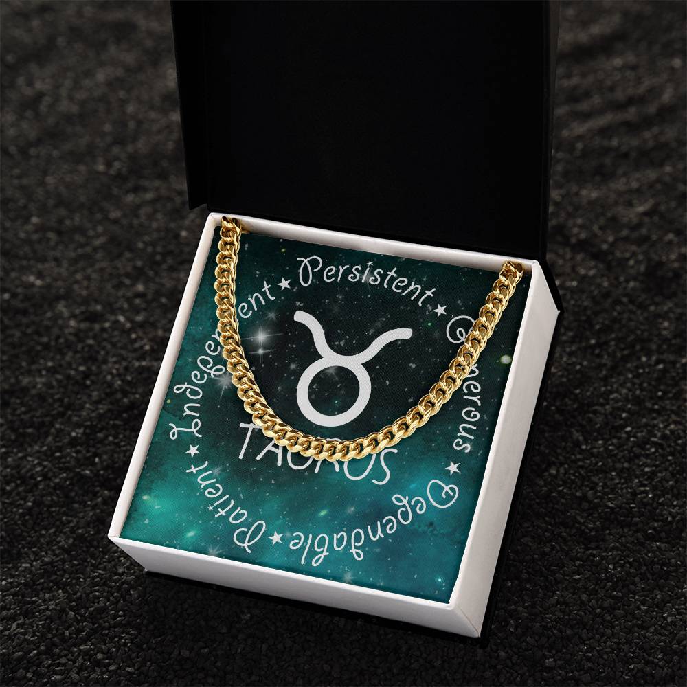 Cuban Link Chain Necklace - Taurus Theme