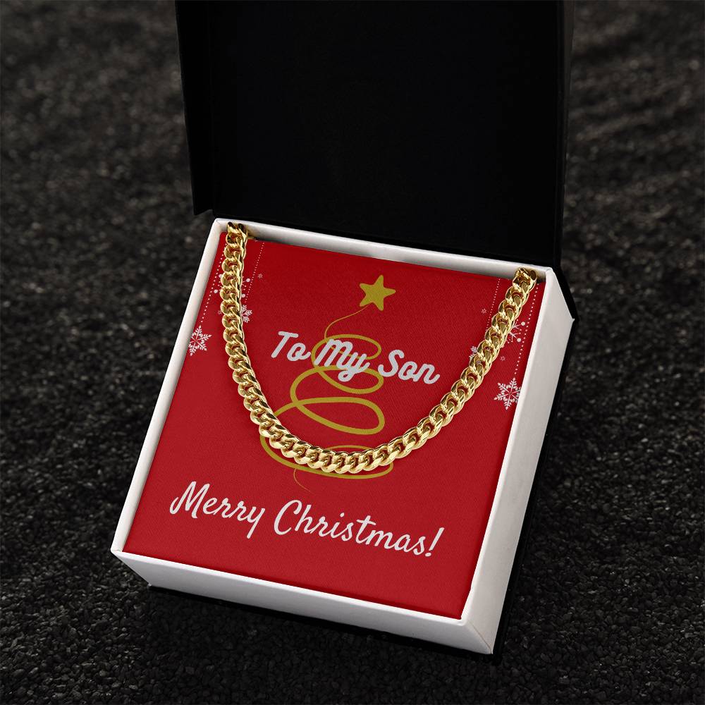 To My Son Merry Christmas Cuban Link Chain
