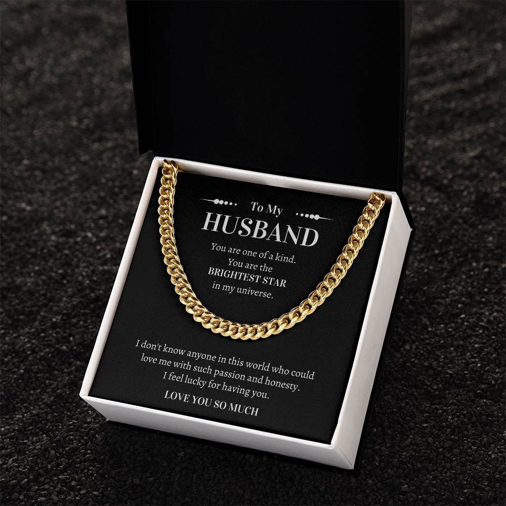 Gift For Husband - I Feel Lucky For Having You Cuban Link Chain