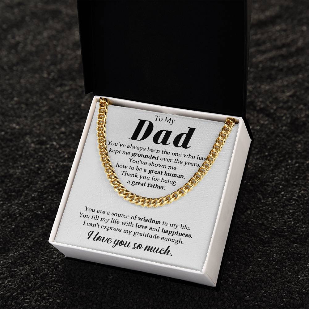 To My Dad Cuban Chain Necklace Gifts For Dad From Daughterson Fathers Day Gift Dad Birthday Gift Cuban Link Chain