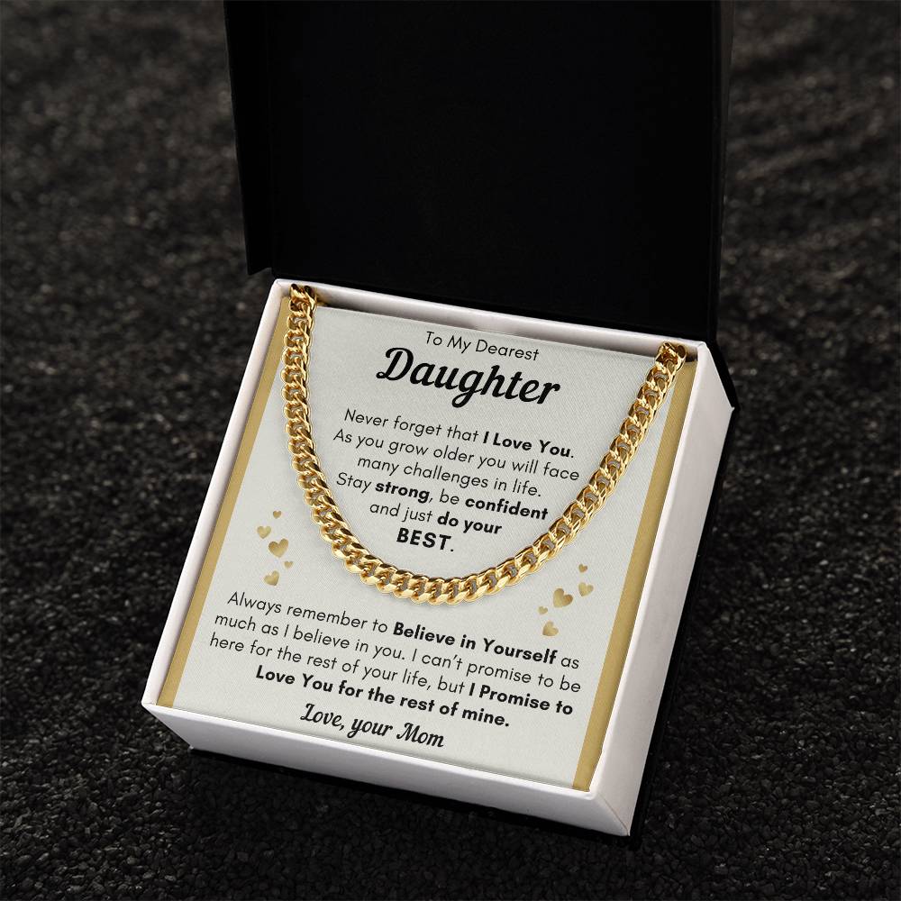 Daughter Just Do Your Best - Cuban Link Chain - Clm22