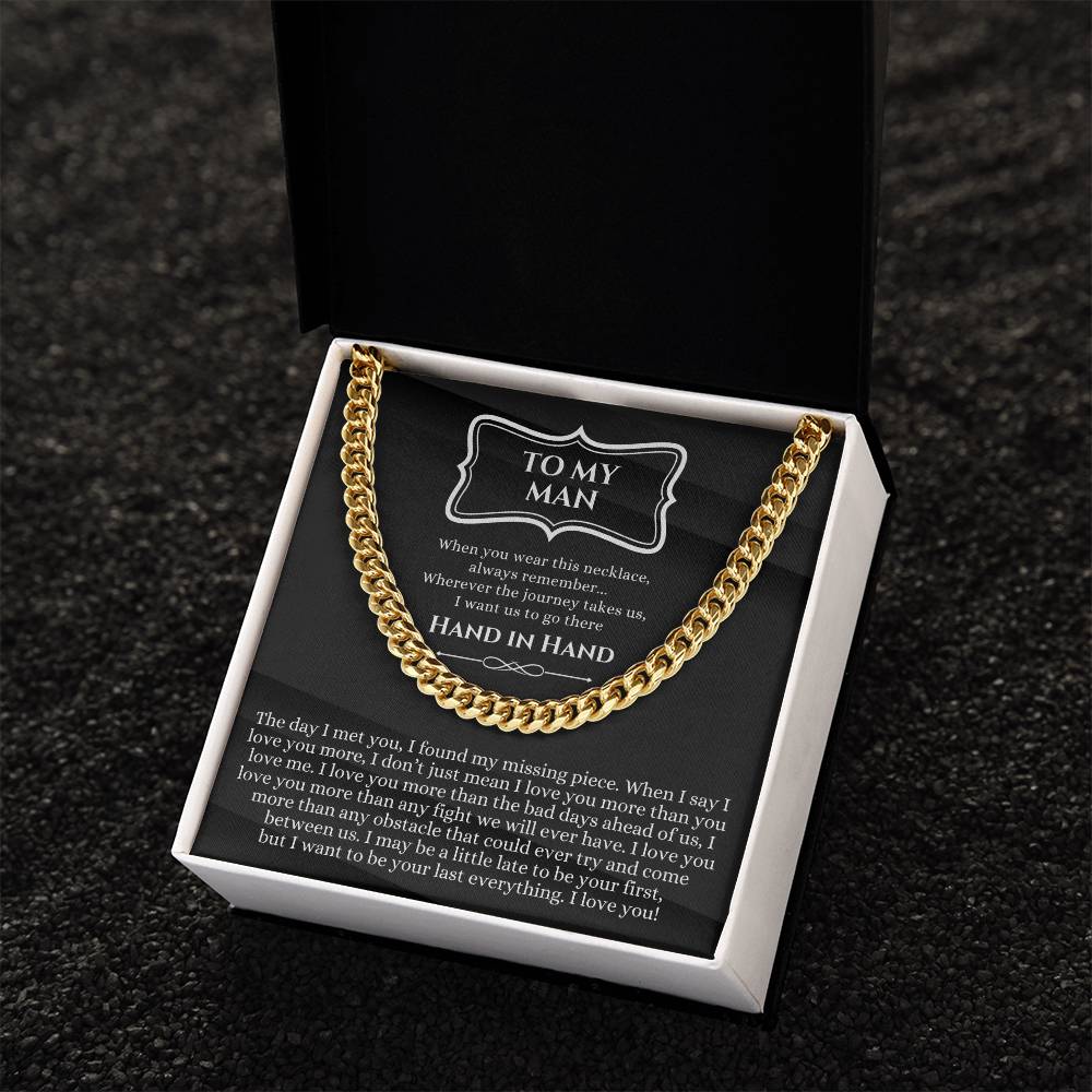 Valentines Day Gift For Him Chain Necklace Gift For Him Promise Necklace Gift To My Man Birthday Gift For Boyfriend An Cuban Link Chain