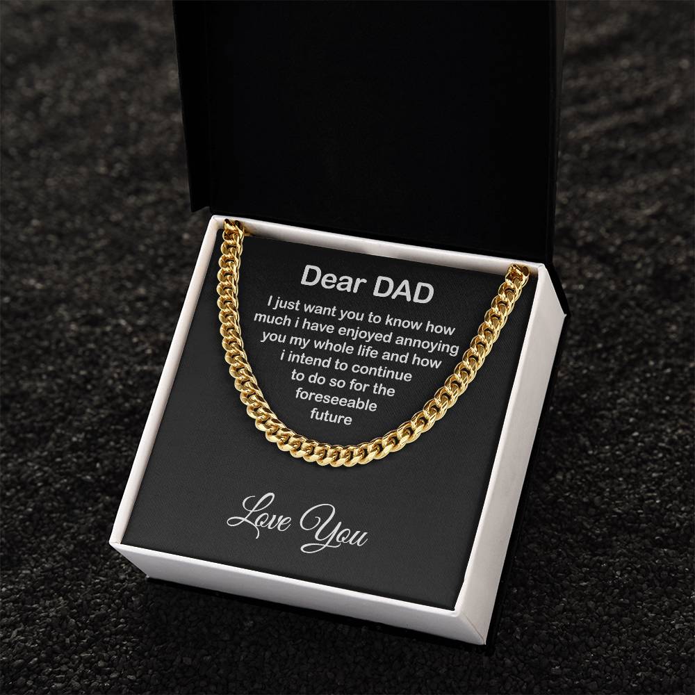 Limited Edition Gift For Dad From Daughterson To Father For Fathers Day Daddy Birthday Gifts From Daughter To Dad From Cuban Link Chain