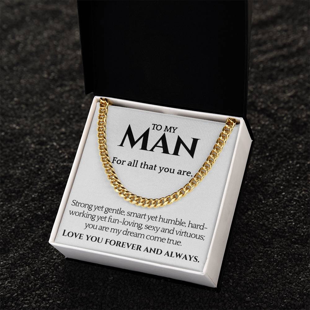 Cuban Chain Link Necklace Gift For Husband Or Fiance Cuban Link Chain