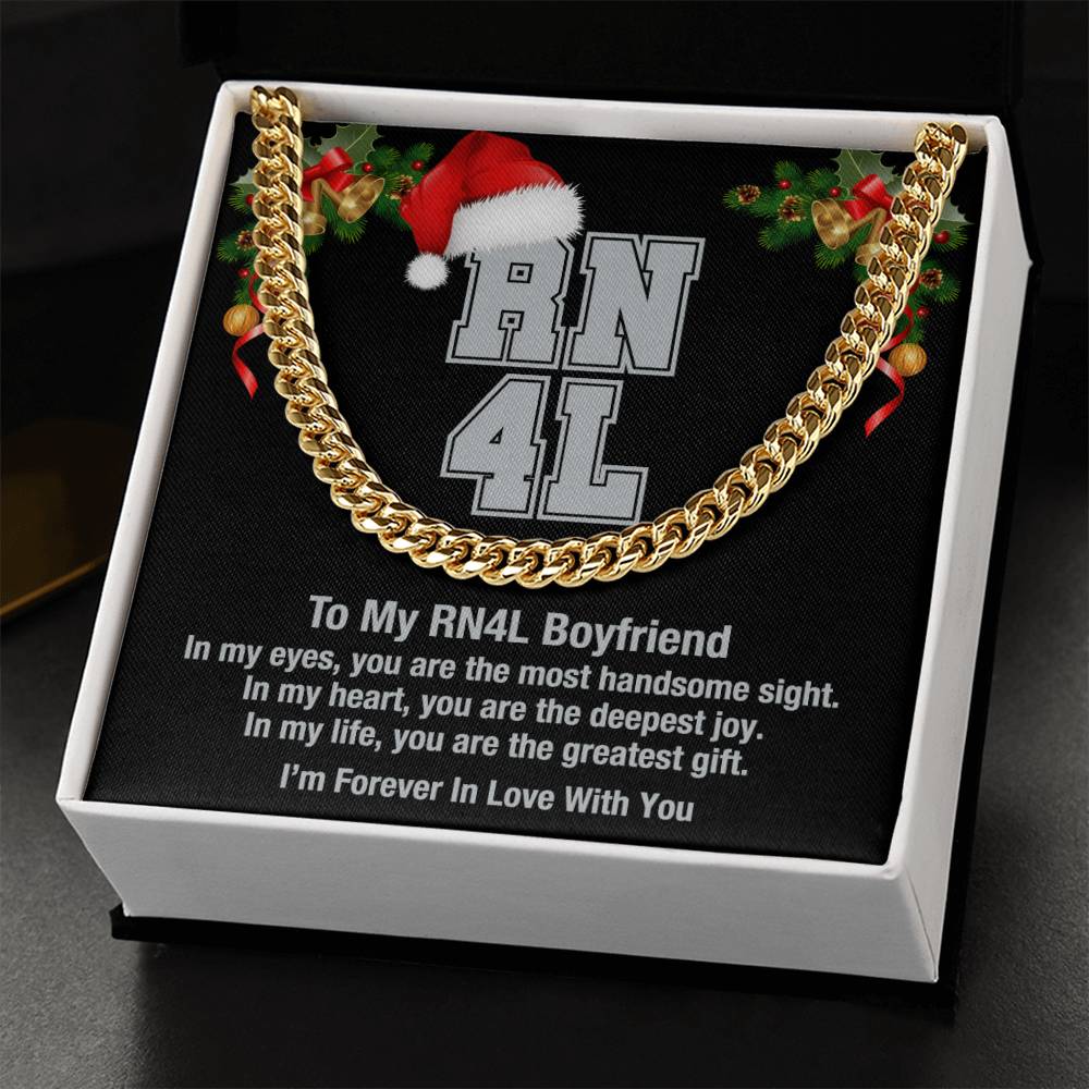 My Rn4l Boyfriend Cuban Link Chain Necklace