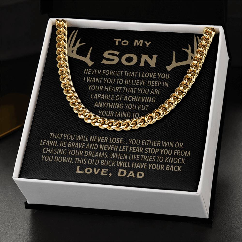 Son Got Your Back Link Chain Necklace Cuban Link Chain