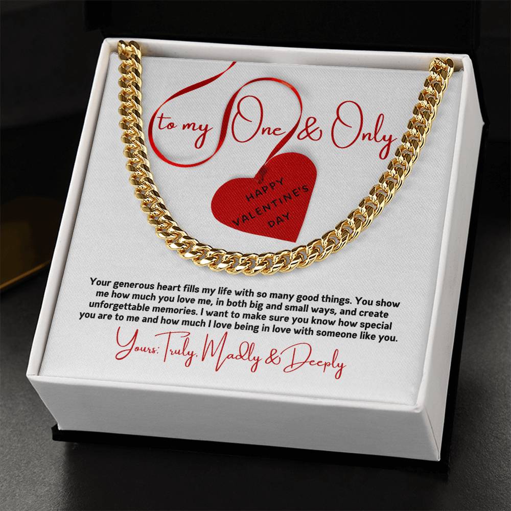 Valentine Gift For Husband Cuban Link Chain Men Valentines Day Gift Long Distance Heavy Chain Necklace Romantic Gift F