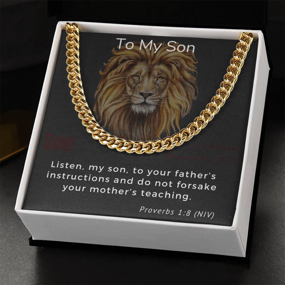 To My Son Cuban Link Chain