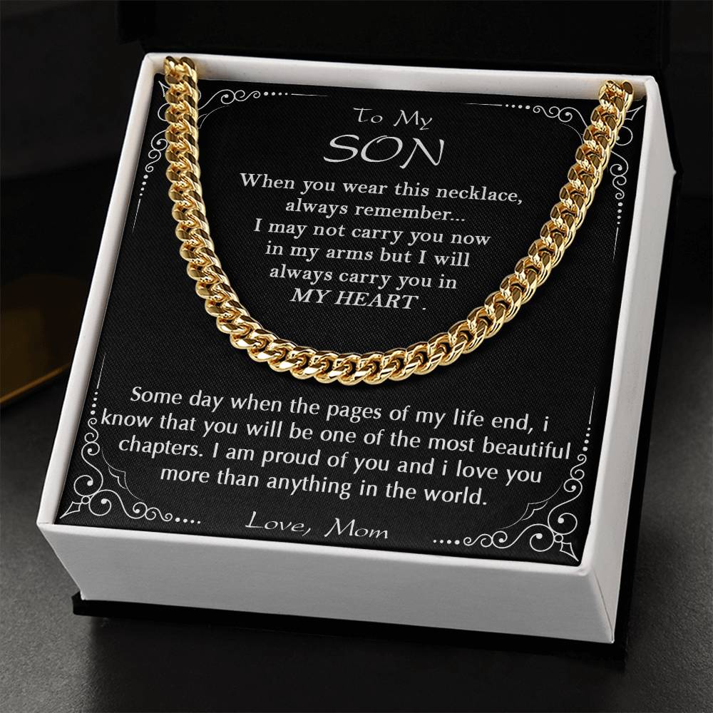 To My Son Necklace Son Gifts From Mom Son Cuban Chain Necklace Mother To Son Gifts Gifts For Son Birthday Unique Gifts Cuban Link Chain