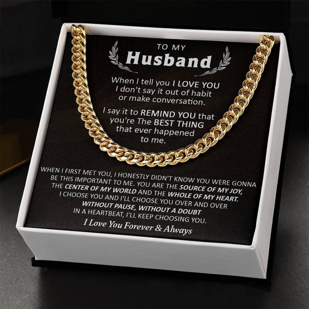 Gift For Husband - Over & Over - Cuban Cuban Link Chain