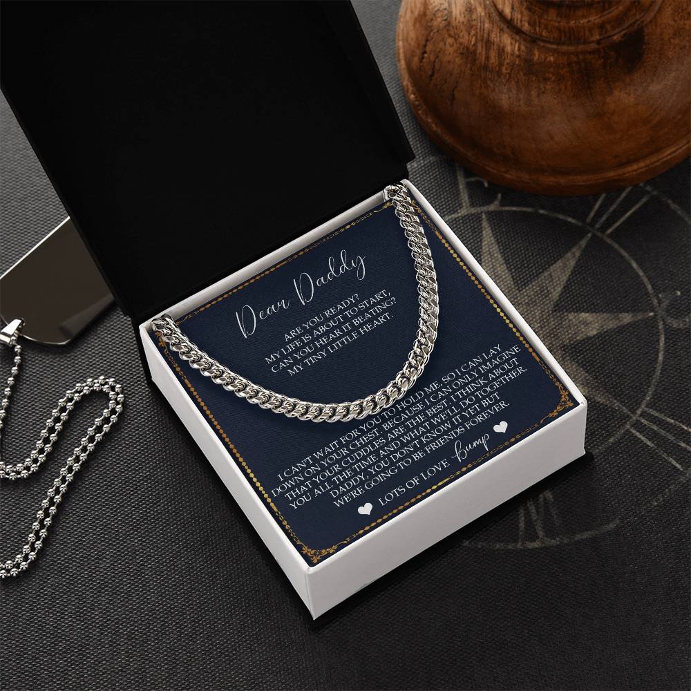 Daddy To Be Keepsake Gift From Baby Bump Gift For New Dad From Baby  Father's Day Gift Pregnancy Reveal Daddy To Be To Cuban Link Chain
