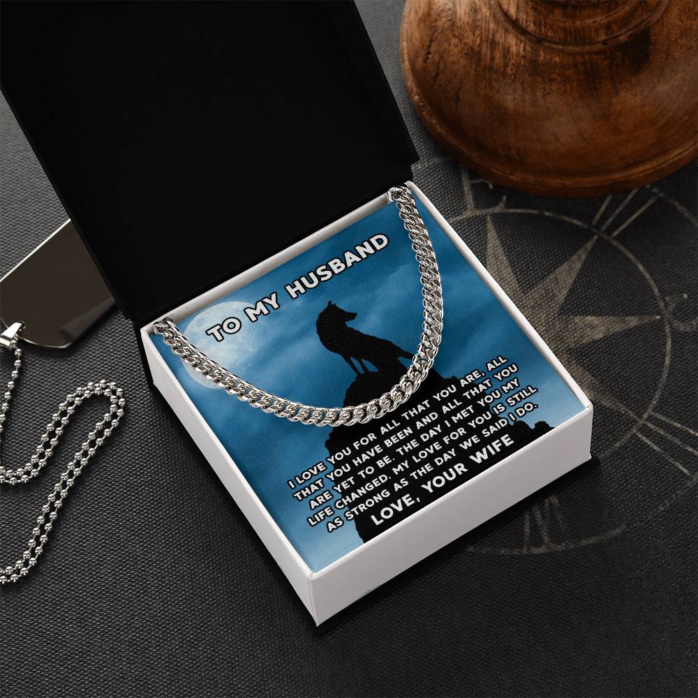 Husband Fathers Day Gift Silver Cuban Link Chain For Men Husband Birthday Gift Anniversary Gift For Husband From Wife