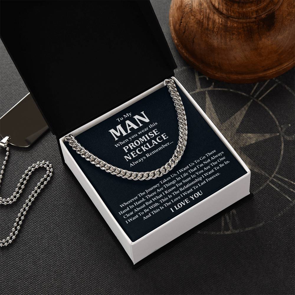 To My Man  Cuban Link Chain Necklace