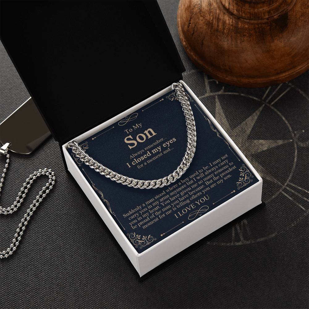 To My Son Gift From Mom Son Necklace From Dad Cuban Chain Necklace For Son Mother To Son Gifts Gifts For Son Birthday Cuban Link Chain