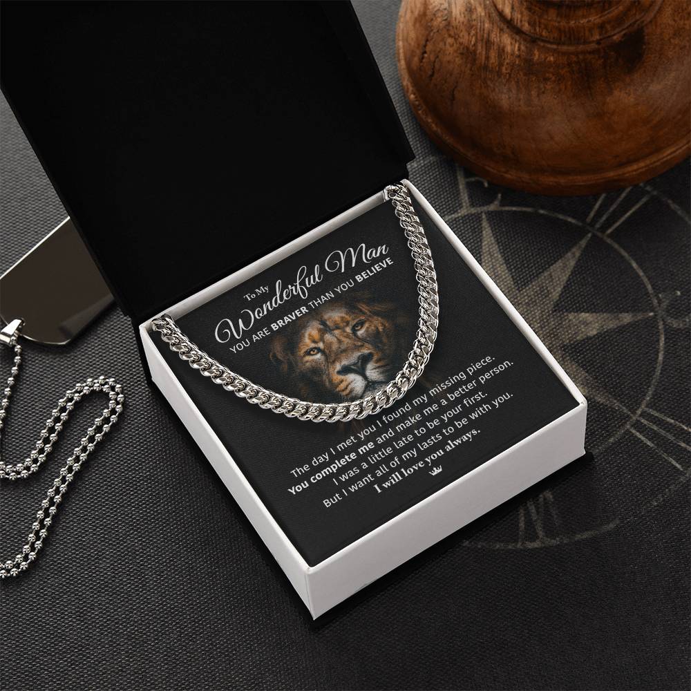 My Wonderful Man -Perfect Gift Idea Cuban Link Chain