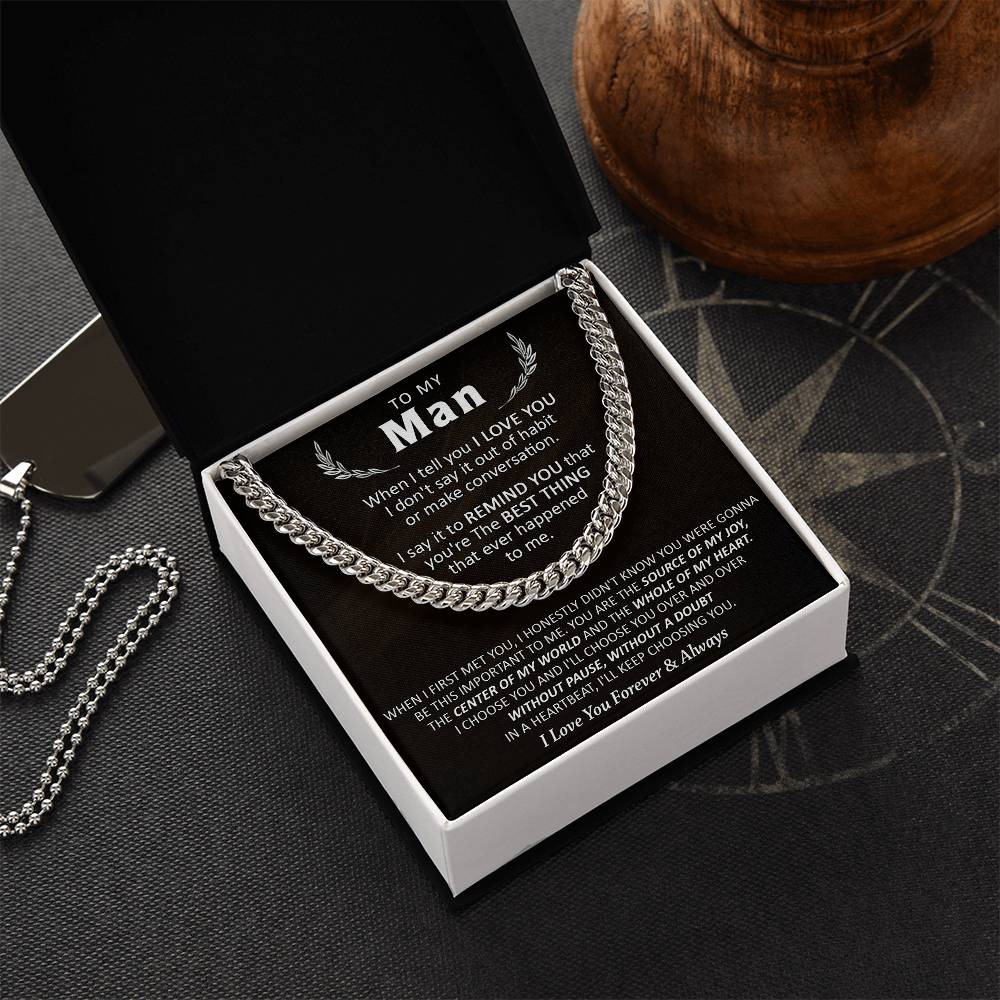 Gift For Your Man - Over & Over - Cuban Cuban Link Chain