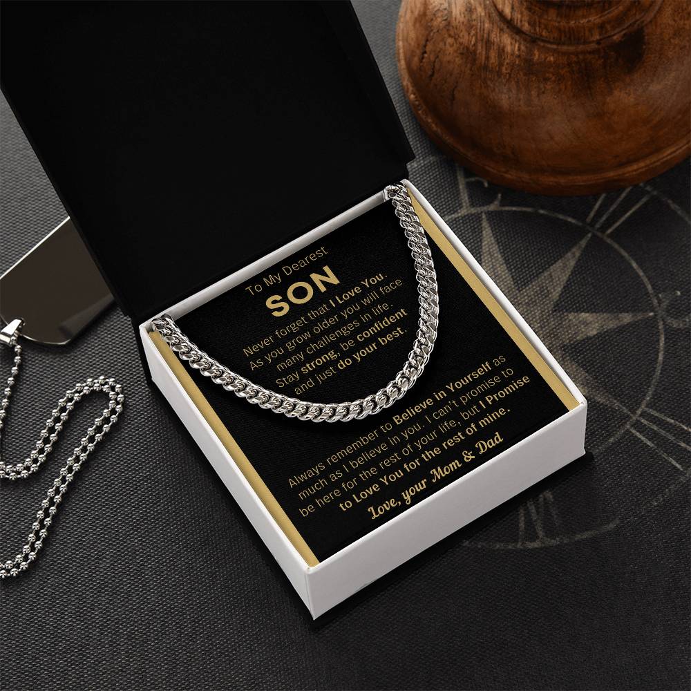 To My Son Just Do Your Best - Cuban Link Chain - Clmd10