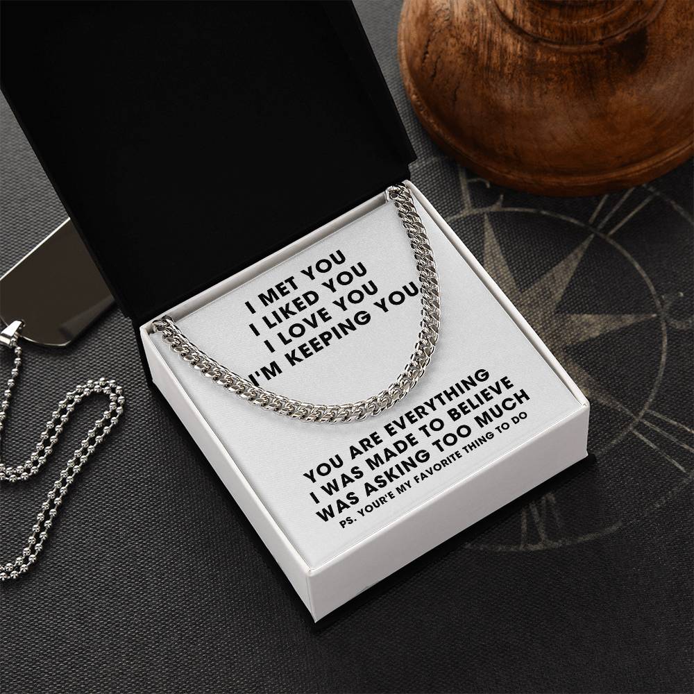 To Boyfriend For My Husband Men Cuban Link Chain Gold And Silver Anniversary 1 2 3 4 5 Just Because Christmas Gift Sto