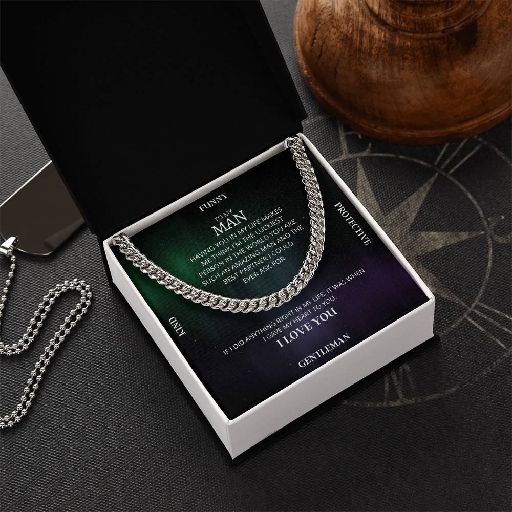 I Gave My Heart To You Cuban Link Chain Necklace Aurora Original