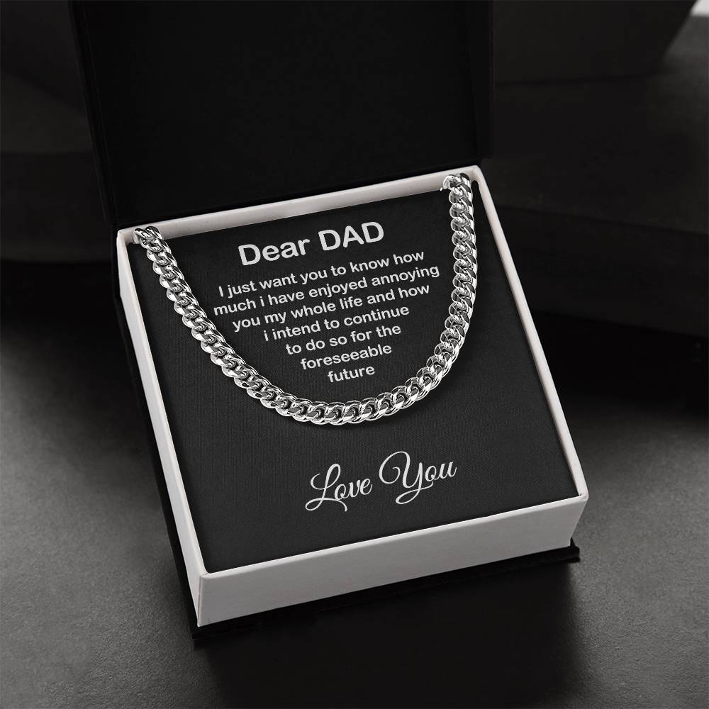 Limited Edition Gift For Dad From Daughterson To Father For Fathers Day Daddy Birthday Gifts From Daughter To Dad From Cuban Link Chain